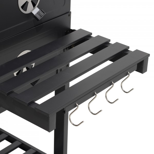Dettaglio BBQ Barbecue a carbonella con brace regolabile e ruote modello Diablo New Totò Piccinni