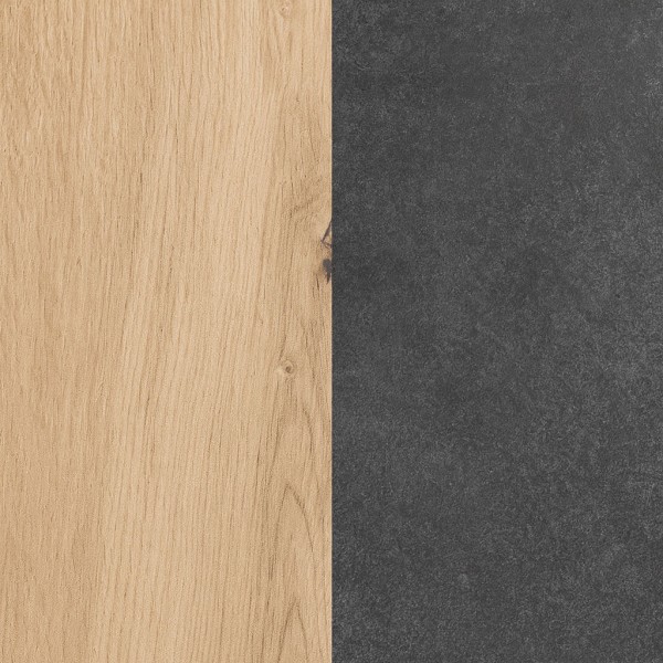 Specifica colore Mobile contenitore in legno colore "Cemento/Rovere Invecchiato" con 3 cassetti e 1 anta modello Sylva Totò Piccinni