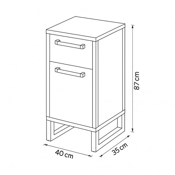 Specifica dimensioni Colonna Bagno 1 Anta e 1 Cassetto colore "Rovere Invhecchiato/Grigio" modello Sylva Totò Piccinni