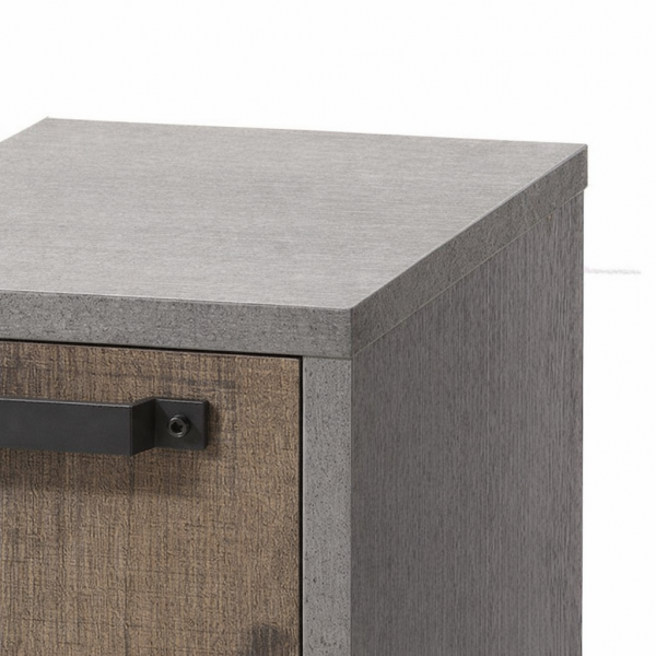 Dettaglio Base lavabo in legno con 2 ante colore "rovere invecchiato/grigio" modello Sylva Totò Piccinni