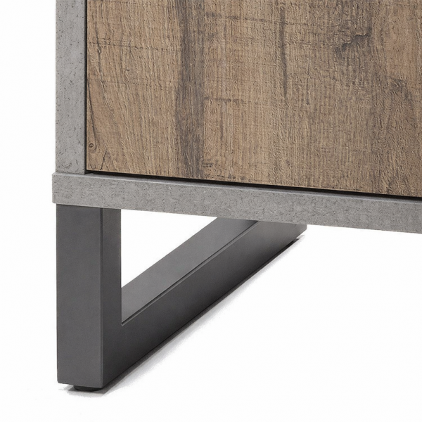 Dettaglio Base lavabo in legno con 2 ante colore "rovere invecchiato/grigio" modello Sylva Totò Piccinni