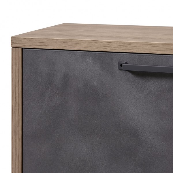 Dettaglio Mobile contenitore moderna in legno colore "Rovere Invecchiato/Cemento" modello Sylva Totò Piccinni