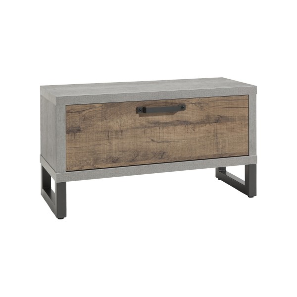 Mobile panca in legno colore "Cemento/Rovere Invecchiato" con 1 Ribalta modello Sylva Totò Piccinni