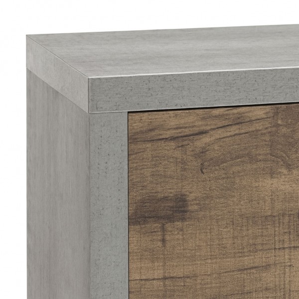 Dettaglio Mobile panca in legno colore "Cemento/Rovere Invecchiato" con 1 Ribalta modello Sylva Totò Piccinni