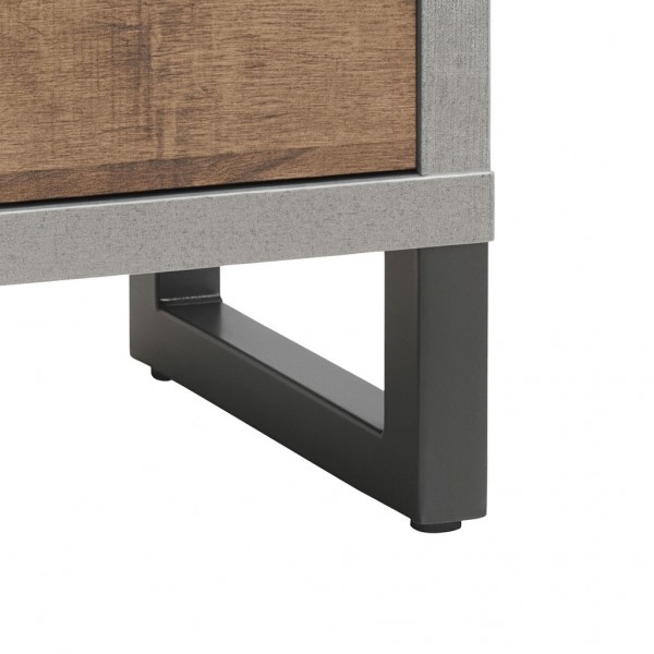 Dettaglio Mobile panca in legno colore "Cemento/Rovere Invecchiato" con 1 Ribalta modello Sylva Totò Piccinni