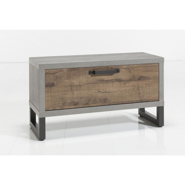 Mobile panca in legno colore "Cemento/Rovere Invecchiato" con 1 Ribalta modello Sylva Totò Piccinni