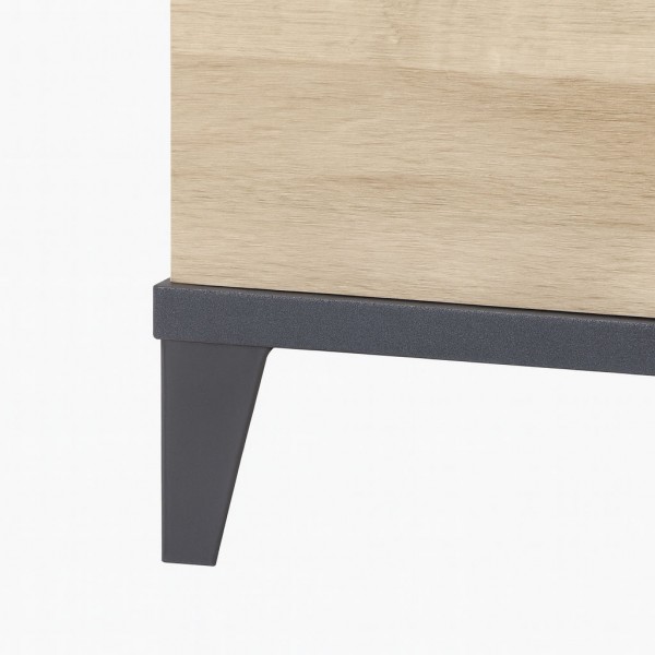 Dettaglio Mobile contenitore moderno in legno "Rovere/Grigio Antracite" 3 ante e 2 ripiani modello Nova Totò Piccinni