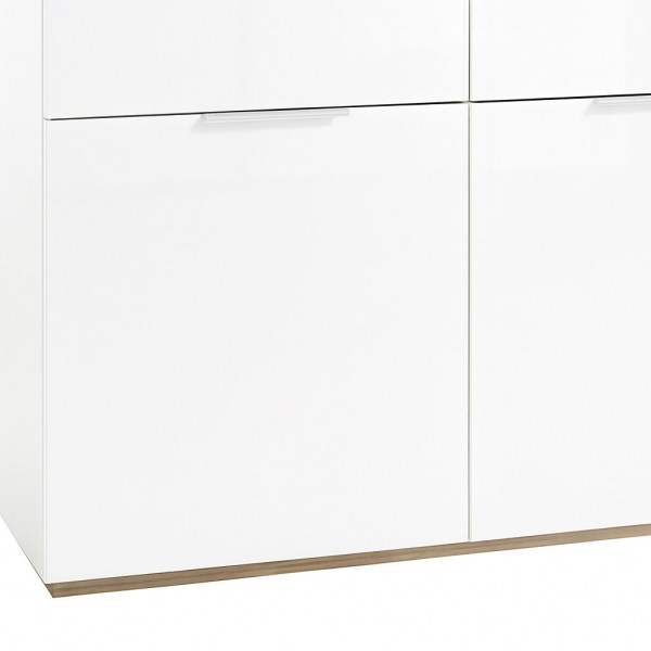 Dettaglio Mobile contenitore in legno colore "Bianco Laccato/Rovere Miele" con 6 cassetti e 3 ante modello Orbis Totò Piccinni