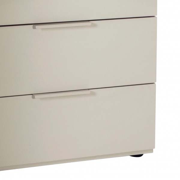 Dettaglio Mobile Multiuso con 1 anta e 4 cassetti colore "cashmere laccato/rovere baysen" modello Aliseo Totò Piccinni