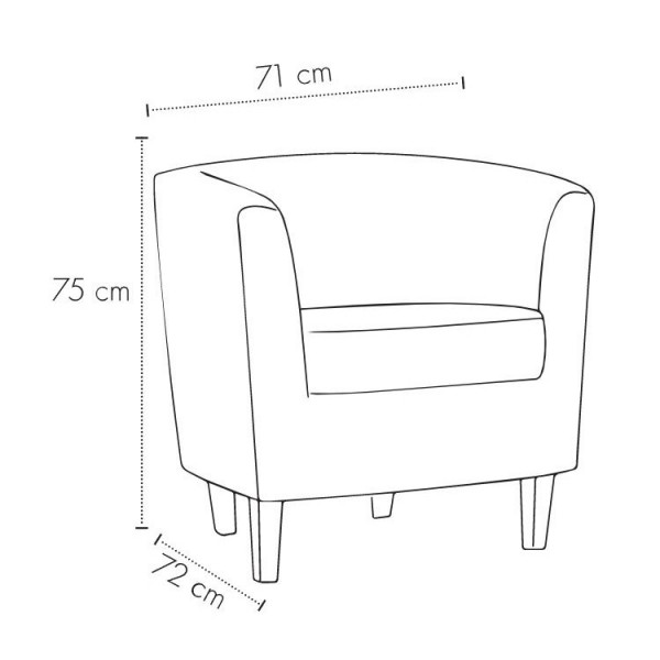 specifica delle dimensioni della poltrona in similpelle imbottita