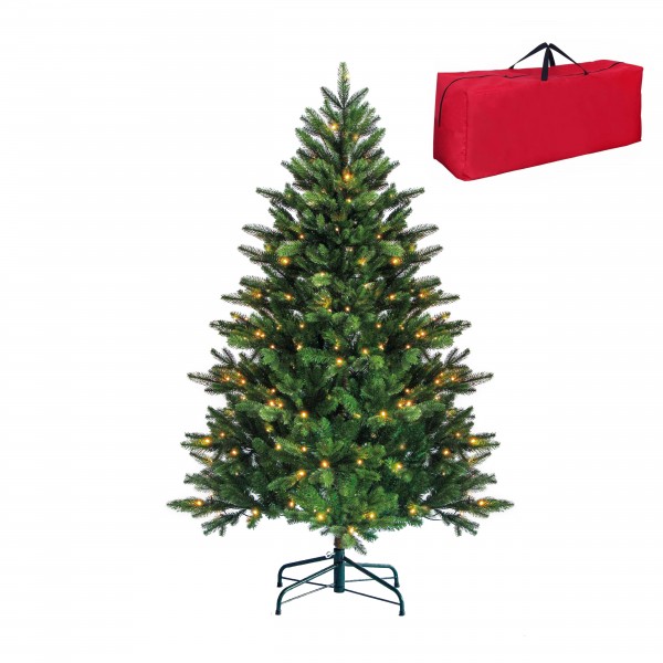 Albero di Natale Artificiale con luci integrate. Colorazione tradizionale verde con borsone rosso in omaggio. Totò Piccinni