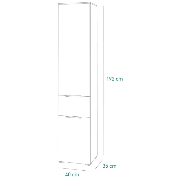 colonna con ante 2 ante 1 cassetto specifica dimensioni  modello Orbis Totò Piccinni