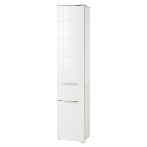mobile colonna 2 ante 1 cassetto cemento/Bianco laccato modello Orbis Totò Piccinni