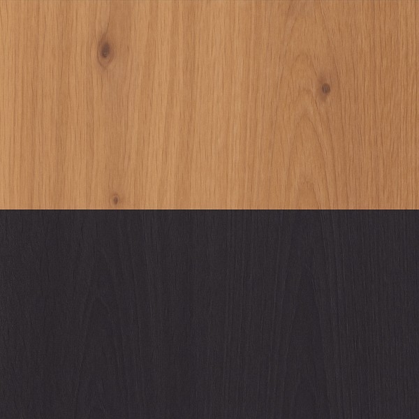 Specifica colore Mobile colonna in legno colore "Rovere Artisan/Nero Chalet" 1 anta e 4 vani modello Nexus Totò Piccinni