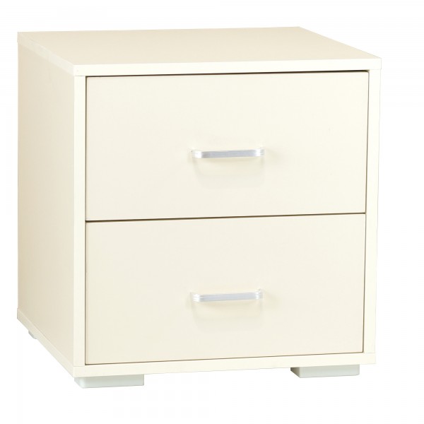 comodini da notte 2 cassetti colore Bianco Caldo chiaro Totò Piccinni vista obliqua