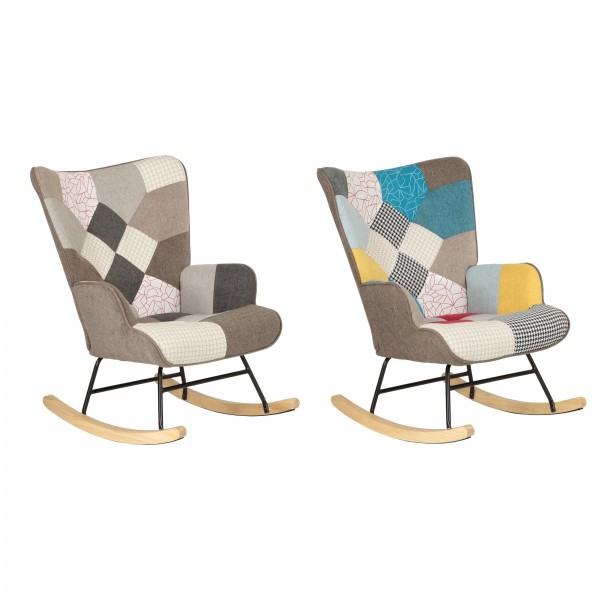 dondolo in tessuto design patchwork 