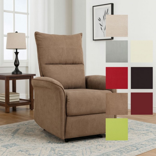 Copertina Poltrona Relax reclinabile manuale con poggiapiedi ecopelle bordeaux modello Lisbona Totò Piccinni