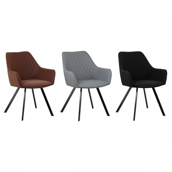 poltroncina in similpelle imbottita con gambe in metallo 3 colorazioni
