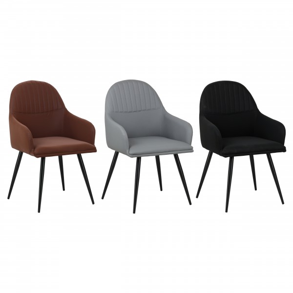 poltroncina in similpelle con gambe in metallo 3 colorazioni
