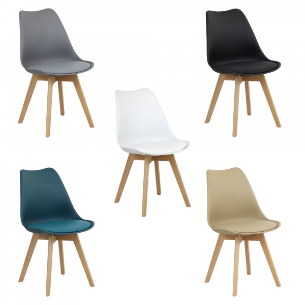 Sedia in Polipropilene con gambe in legno modello Futura Totò Piccinni