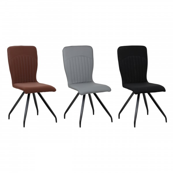 sedia in similpelle con gambe in metallo 3 colorazioni