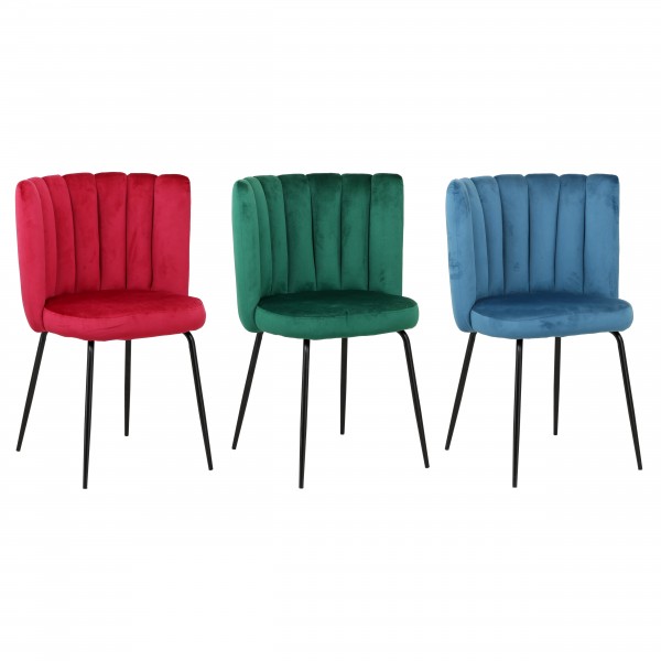 poltroncina in velluto con gambe in metallo 3 colorazioni