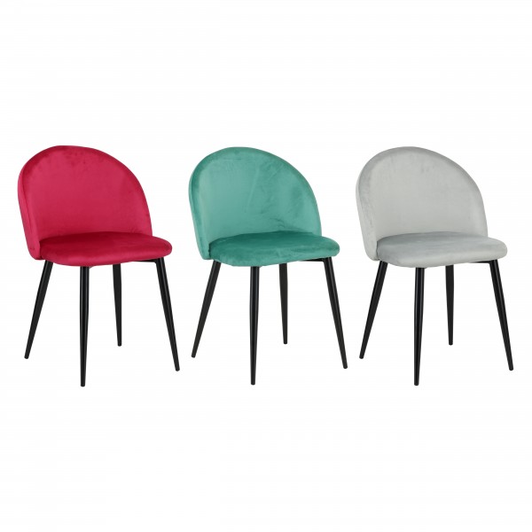 poltroncina in velluto con gambe in metallo 3 colorazioni 
