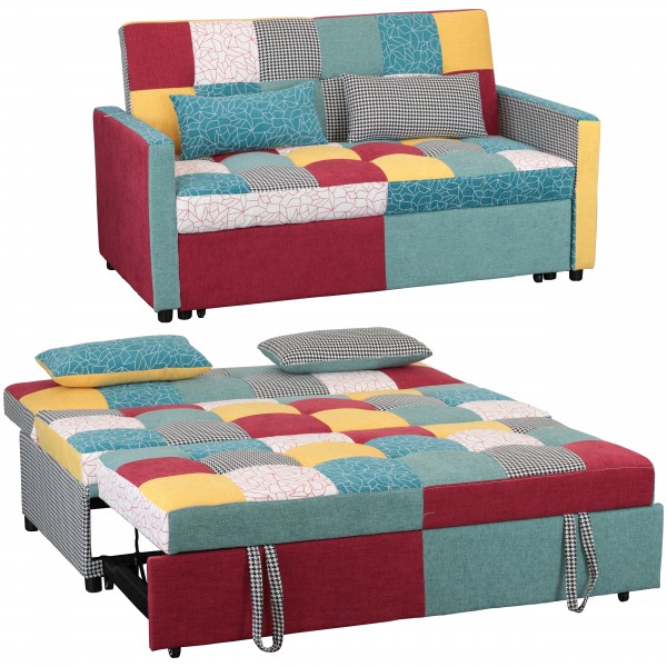 Divano pronto letto in tessuto stile Patchwork - Totò Piccinni