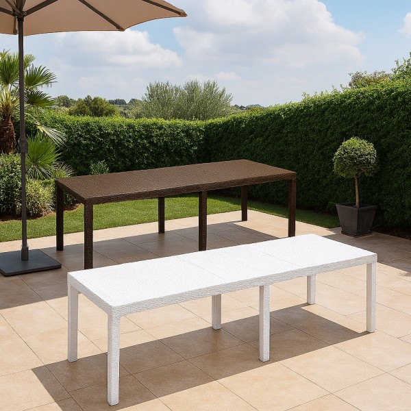 tavolo da esterno in polipropilene simil rattan 