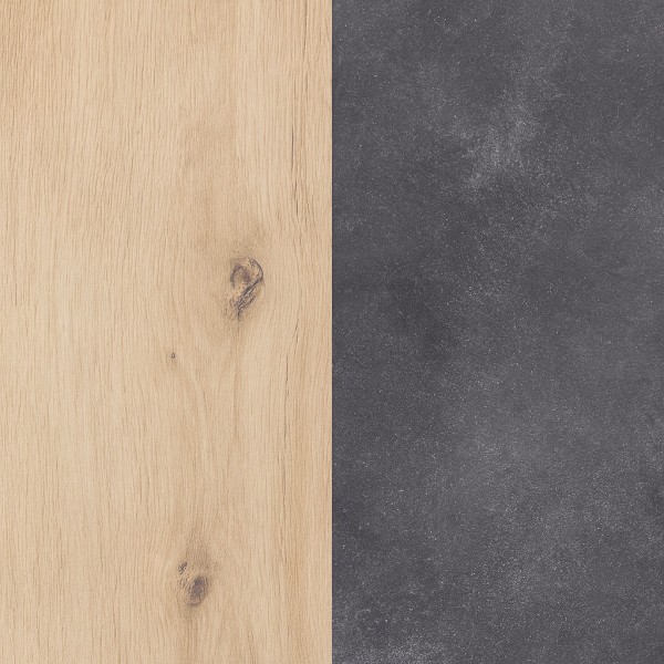 Specifica colore Mobile contenitore in legno colore "Rovere/Grigio Cemento" con 2 cassetti e 2 ante modello Sylva Totò Piccinni