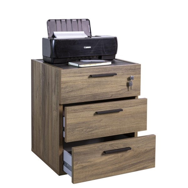 cassettiera bagno noce brera/nero chalet con cassetti aperti modello Bali Totò Piccinni