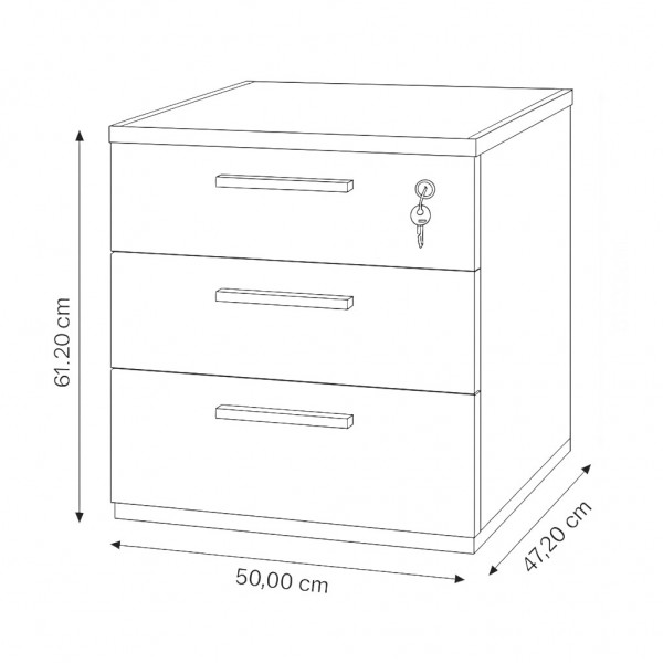 Specifica dimensioni cassettiera in legno per ufficio noce brera/nero chalet modello Bali Totò Piccinni