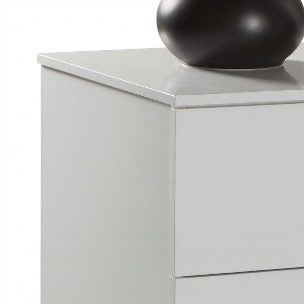 Dettaglio Cassettiera in legno colore Bianco Laccato con 4 cassetti modello Brezza Totò Piccinni