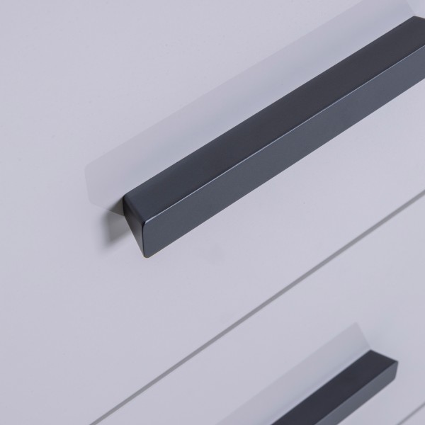 Dettaglio Cassettiera in legno colore Rovere artisan/Cashmere lucido 3 cassetti e 1 vano modello Nadir Totò Piccinni