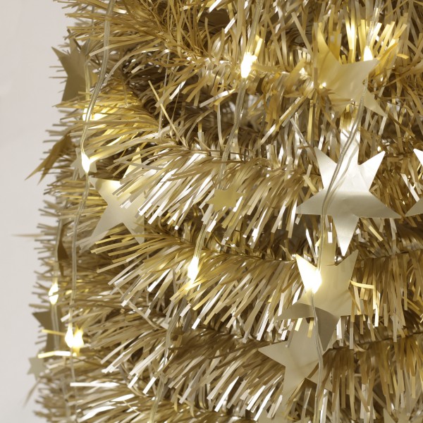 dettaglio stelle albero di natale oro lussuoso con led luminoso