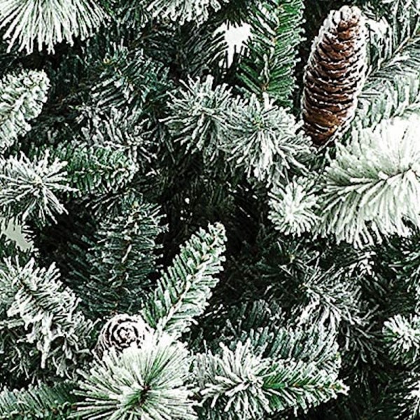 Rami e pigne di un albero di natale realistico verde con neve artificiale bianca gardena xone