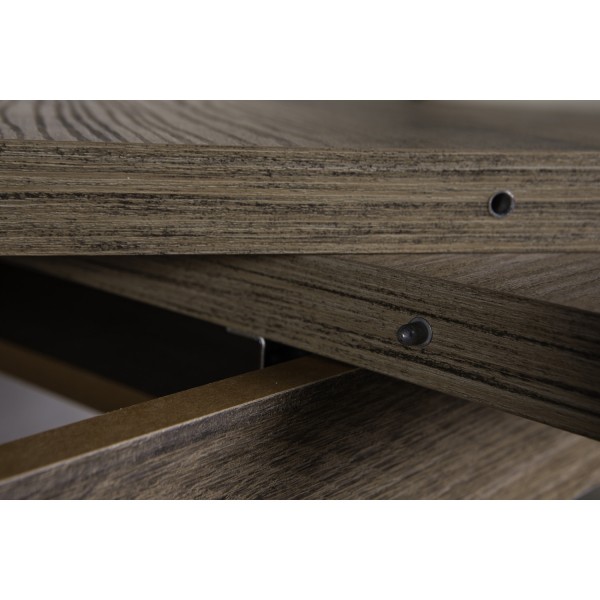 Dettaglio Tavolo da ingresso allungabile in legno colore Rovere Artisan con gambe in ferro Totò Piccinni