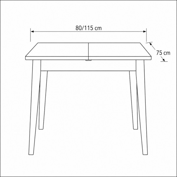 Specifica dimensioni Tavolo in legno massello allungabile 80/115 modello Maddalena Totò Piccinni