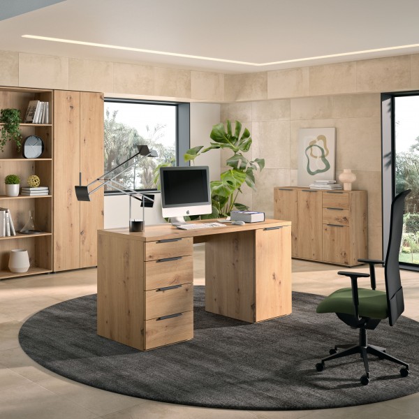 Copertina scrivanie in legno peer ufficio con 4 cassetti Totò Piccinni