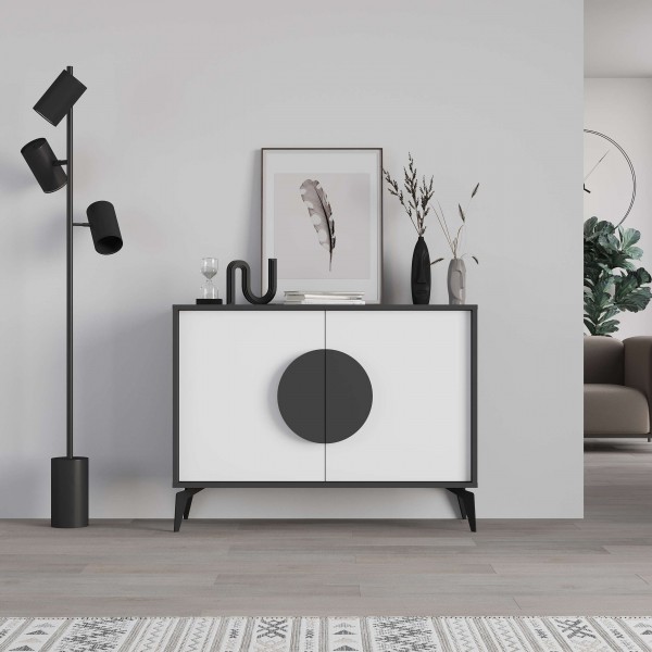 Vista ambientata Madia credenza 2 ante e 1 ripiano interno modello Circle Totò Piccinni