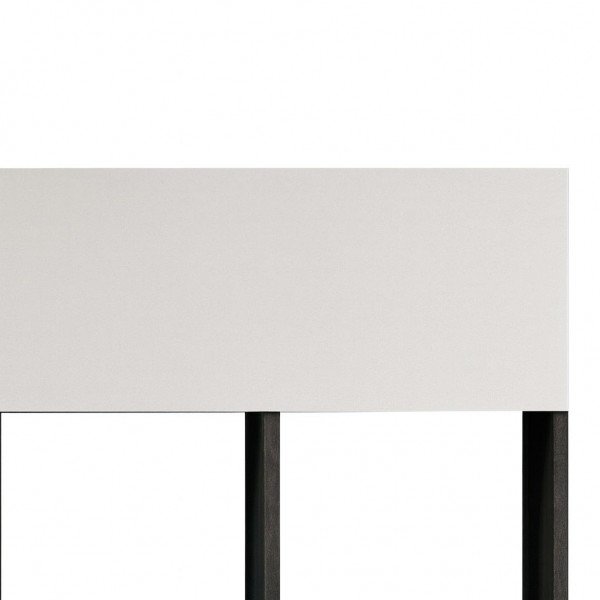 Dettaglio Parete attrezzata moderna in legno colore "Bianco Laccato/Grigio Cemento" modello Sfera Totò Piccinni