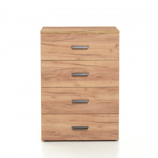 cassettiera in legno moderna rovere quercia vista frontale