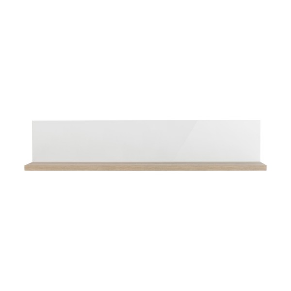 Vista frontale Pensile da parete in legno colore "Bianco Laccato/Rovere Miele" modello Orbis Totò Piccinni