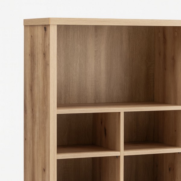 Dettaglio Mobile libreria in legno colore "Rovere Artisan/Grigio Cemento" 1 ante e 2 cassetti modello Sylva Totò Piccinni