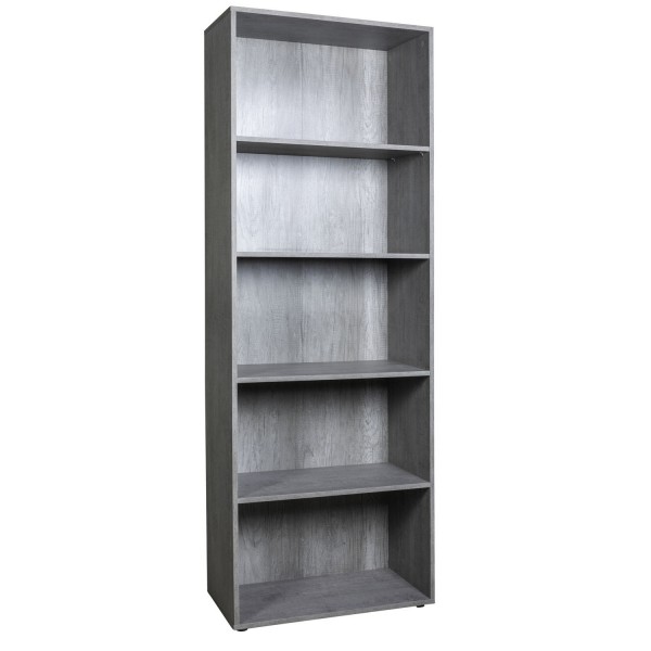 Libreria in legno cemento vista diagonale