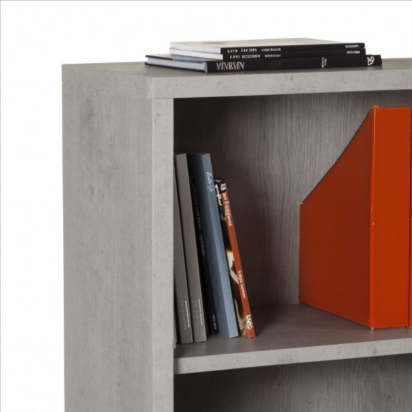 Dettaglio Libreria in legno colore Cemento con 3 vani modello Toronto Totò Piccinni