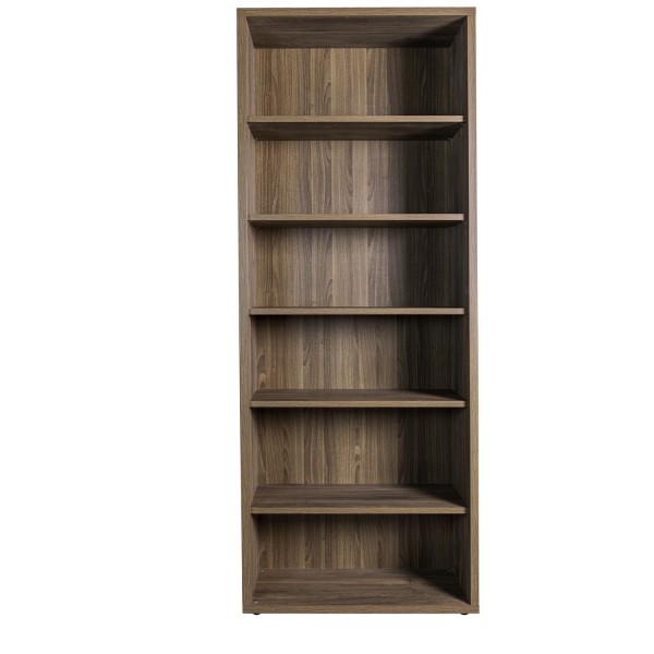 Vista frontale Libreria in legno colore Noce Brera con 6 vani modello Bali Totò Piccinni