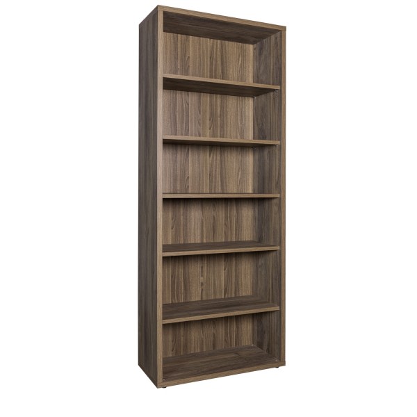 Vista diagonale Libreria in legno colore Noce Brera con 6 vani modello Bali Totò Piccinni