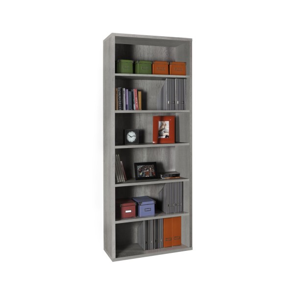 Libreria da ufficio in legno colore "Cemento" 6 vani modello Toronto Totò Piccinni