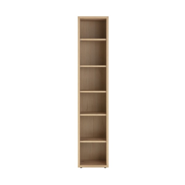 Vista frontale Libreria a colonna in legno colore Rovere Miele con 5 ripiani modello Toronto Totò Piccinni